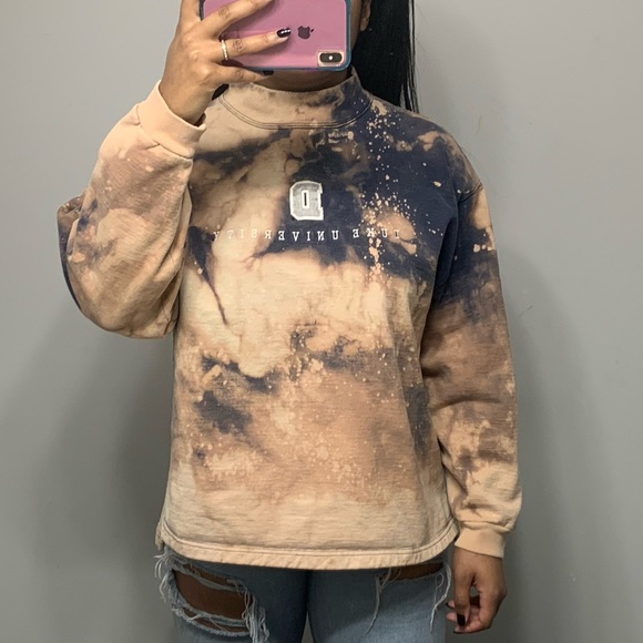 Tops - Duke University Bleach Splatter Mock Neck Top